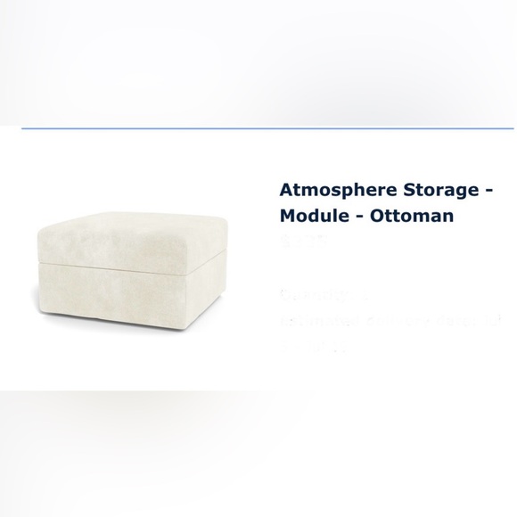 Cozey Storage Ottoman Cover. In Frost color-way. - Picture 2 of 3